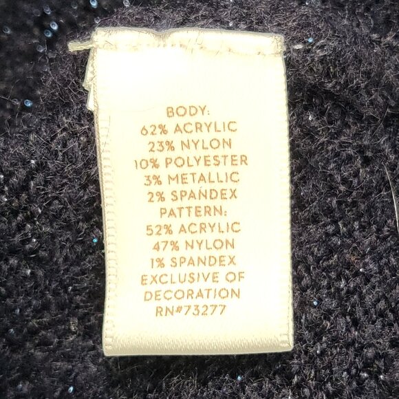 Lauren Conrad fuzzy blue Christmas holiday sloth sweater with sequins EUC sz XL - Picture 8 of 9